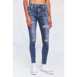 AGOLDE Sophie High Rise Skinny Kansas City Distressed Ripped Jean